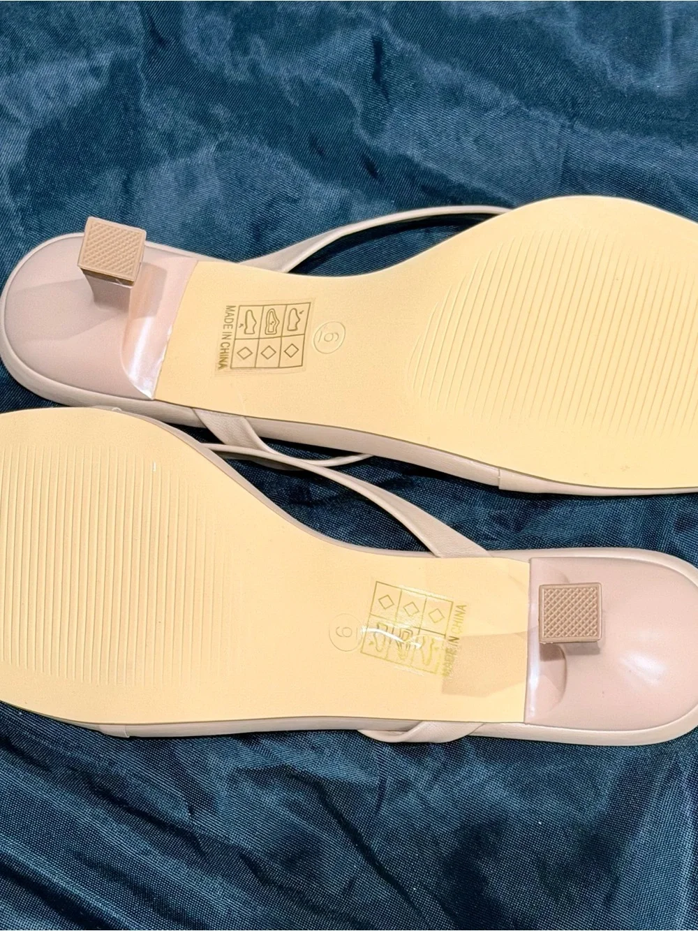 Minimalist Nude Square-Toe Strappy Heeled Sandals, Sz 6, NWOT
